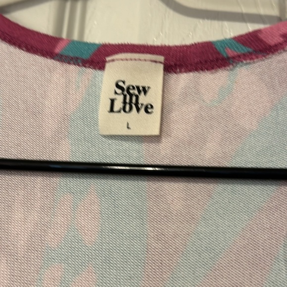 Sew in Love Magenta & Teal Abstract Oversize 3/4 Roll Up Sleeve Pocket Cardigan - Picture 7 of 10